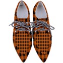 Orange Black Buffalo Plaid Pointed Oxford Shoes View1