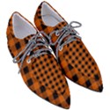Orange Black Buffalo Plaid Pointed Oxford Shoes View3