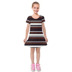 Classic Coffee Brown Kids  Short Sleeve Velvet Dress by tmsartbazaar