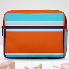 Tri Color Stripes Make Up Pouch (large) by tmsartbazaar
