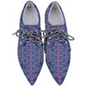 Purple Blue Ikat Stripes Pointed Oxford Shoes View1
