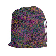 Colorful Bohemian Mosaic Pattern Drawstring Pouch (2xl) by SpinnyChairDesigns