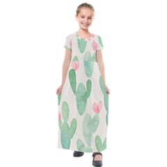 Photography-backdrops-for-baby-pictures-cactus-photo-studio-background-for-birthday-shower-xt-5654 Kids  Short Sleeve Maxi Dress by Sobalvarro