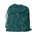 Midnight Green Butterflies Pattern Drawstring Pouch (2XL) View2