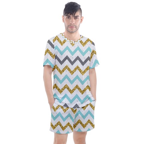 Chevron  Men s Mesh Tee And Shorts Set by Sobalvarro