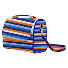 Ocean Blue Stripes Satchel Shoulder Bag by tmsartbazaar