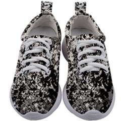 Black And White Grunge Stone Kids Athletic Shoes by SpinnyChairDesigns