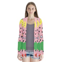 Cats And Fruits  Drape Collar Cardigan by Sobalvarro