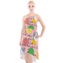 Cats and fruits  High-Low Halter Chiffon Dress  View1