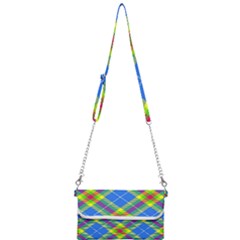 Clown Costume Plaid Striped Mini Crossbody Handbag by SpinnyChairDesigns