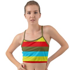 Multicolor With Black Lines Mini Tank Bikini Top by tmsartbazaar