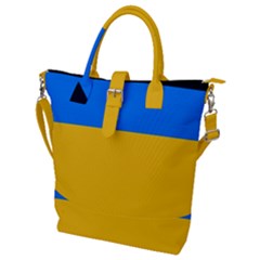 Bright Yellow With Blue Buckle Top Tote Bag by tmsartbazaar
