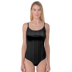 Pitch Black Color Stripes Camisole Leotard  by SpinnyChairDesigns