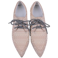 Boho Tan Lace Pointed Oxford Shoes by SpinnyChairDesigns