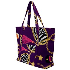 Chain Pattern  Zip Up Canvas Bag by designsbymallika