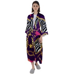 Chain Pattern  Maxi Satin Kimono by designsbymallika