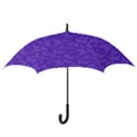 Violet Purple Butterfly Print Hook Handle Umbrellas (Small) View3