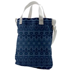 Boho Denim Blue Canvas Messenger Bag by SpinnyChairDesigns