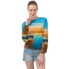Mosaic  Banded Bottom Chiffon Top by Sobalvarro