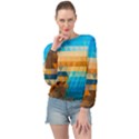 Mosaic  Banded Bottom Chiffon Top View1