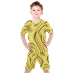 Golden Wave  Kids  Tee And Shorts Set by Sabelacarlos