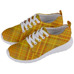 Orange Madras Plaid Men s Lightweight Sports Shoes by SpinnyChairDesigns