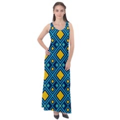 Geometric Abstract Diamond Sleeveless Velour Maxi Dress by tmsartbazaar