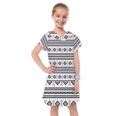 Black And White Aztec Kids  Drop Waist Dress by tmsartbazaar
