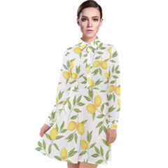 Lemons Long Sleeve Chiffon Shirt Dress by Angelandspot