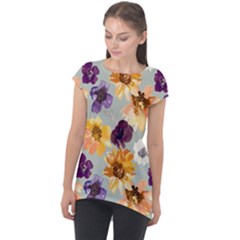 Floral Beauty Cap Sleeve High Low Top by Angelandspot