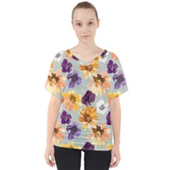Floral Beauty V-neck Dolman Drape Top by Angelandspot