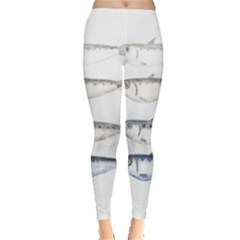 Pencil Fish Sardine Drawing Inside Out Leggings by HermanTelo