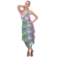 Blue Denim And Drawings Daisies Aqua Layered Bottom Dress by snowwhitegirl