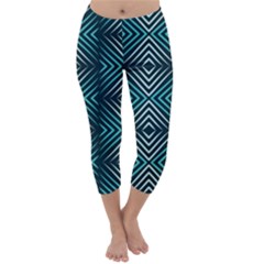 Blue Motif Design Capri Winter Leggings  by tmsartbazaar