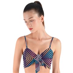 Vintage Motif Design Woven Tie Front Bralet by tmsartbazaar