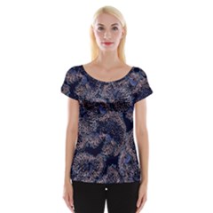 Glowing Coral Pattern Cap Sleeve Top by LoolyElzayat