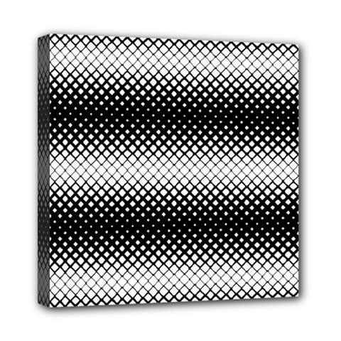 Geometrical Blocks, Rhombus Black And White Pattern Mini Canvas 8  X 8  (stretched) by Casemiro