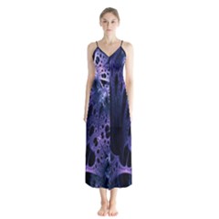 Fractal Web Button Up Chiffon Maxi Dress by Sparkle