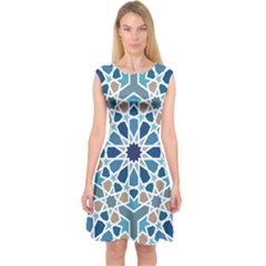 Arabic Geometric Design Pattern  Capsleeve Midi Dress by LoolyElzayat