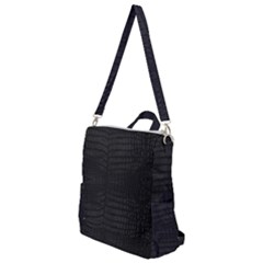 Black Crocodile Skin Crossbody Backpack by LoolyElzayat