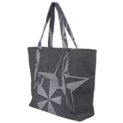 Star Grey Zip Up Canvas Bag by HermanTelo