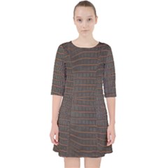 Chestnut Nile Crocodile Skin Pocket Dress by LoolyElzayat