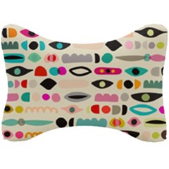 Scandinavian Folk Art Eye Spy Seat Head Rest Cushion by andStretch