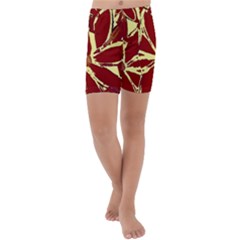 Flowery Fire Kids  Lightweight Velour Capri Yoga Leggings by Janetaudreywilson