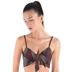 Abstract Zigzag Motif Woven Tie Front Bralet by tmsartbazaar
