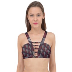 Abstract Zigzag Motif Cage Up Bikini Top by tmsartbazaar