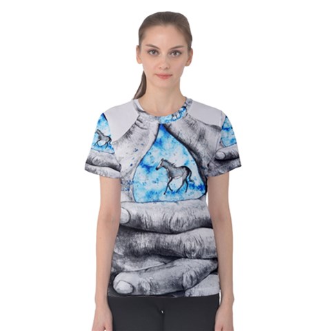 Hands Horse Hand Dream Women s Cotton Tee by HermanTelo