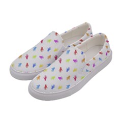 Multicolored Hands Silhouette Motif Design Women s Canvas Slip Ons by dflcprintsclothing