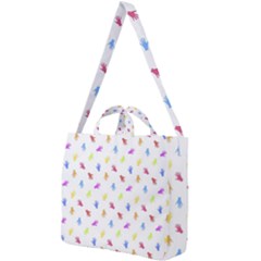 Multicolored Hands Silhouette Motif Design Square Shoulder Tote Bag by dflcprintsclothing