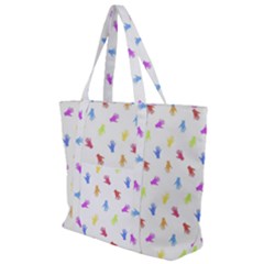 Multicolored Hands Silhouette Motif Design Zip Up Canvas Bag by dflcprintsclothing